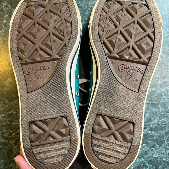 Converse All Star Low Top Teal Canvas Sneakers - Picture 5 of 8